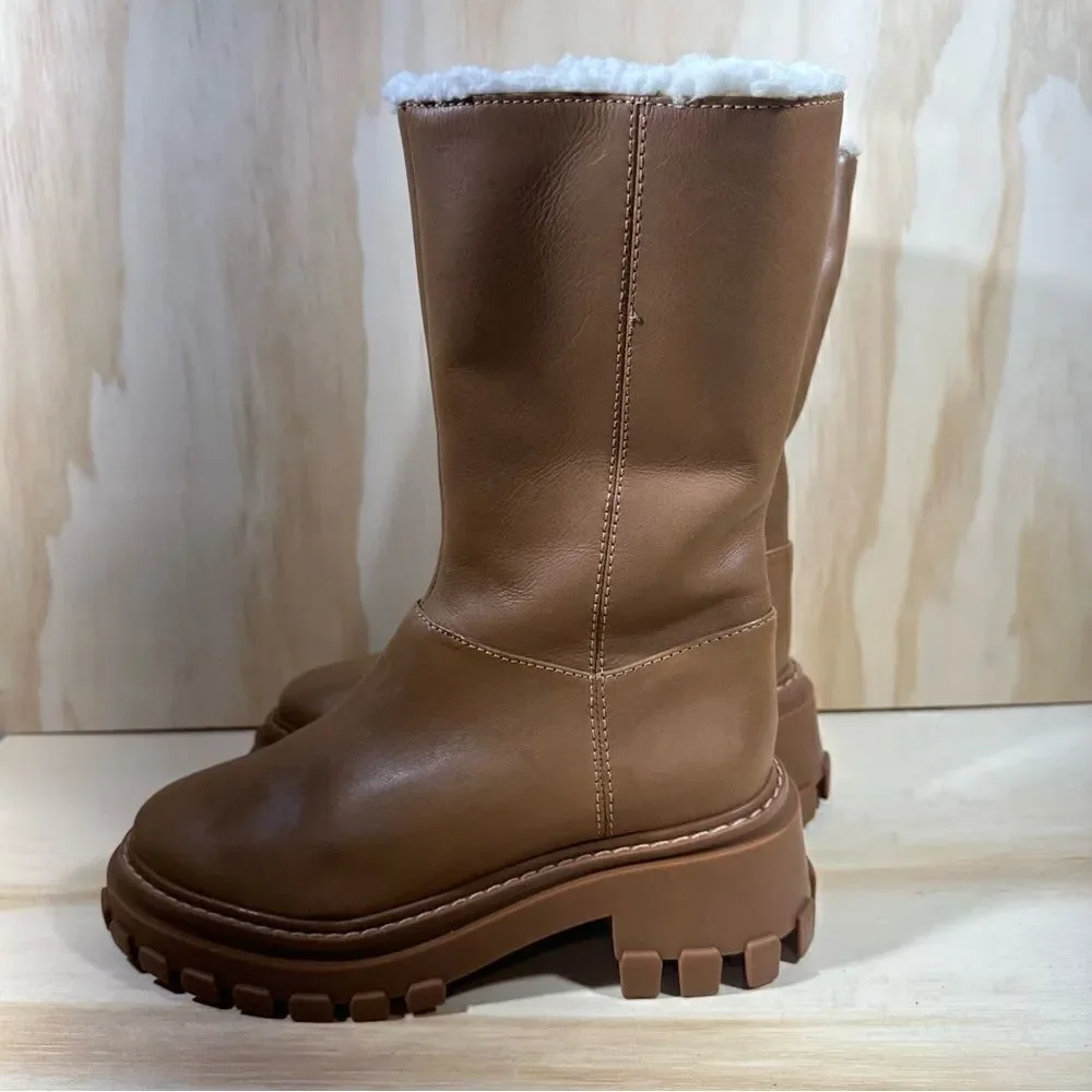 Schutz Juany Brown Platform Winter Boots Women’s Size 5 New